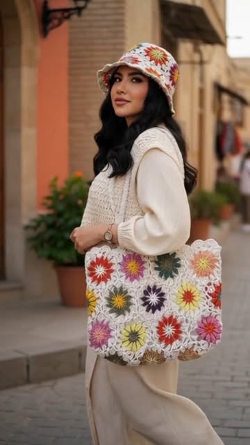 کیف دست‌بافت سفید