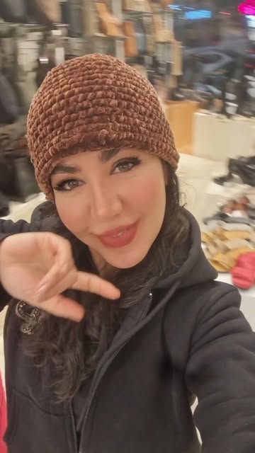 کلاه بافت مخمل قهوه‌ای